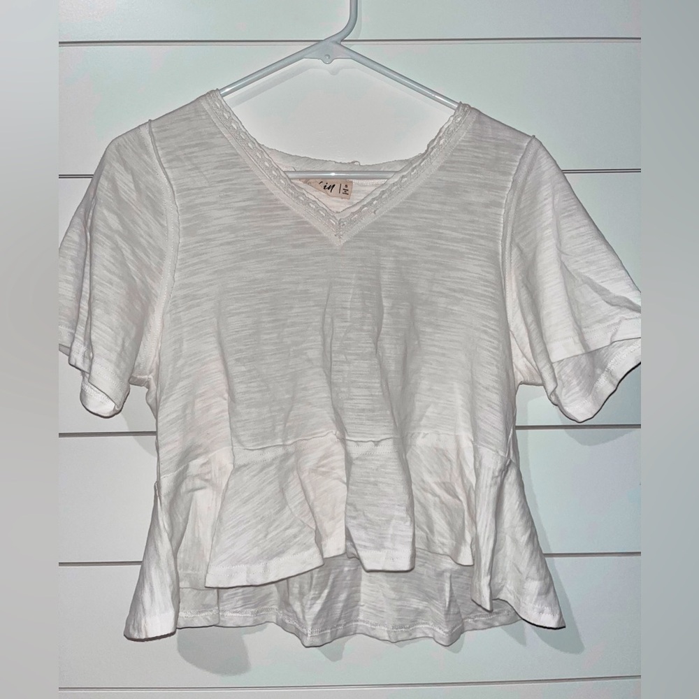 white baby doll cropped shirt